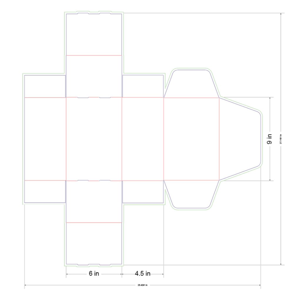 9x6x4.5 in Mailer Box Template