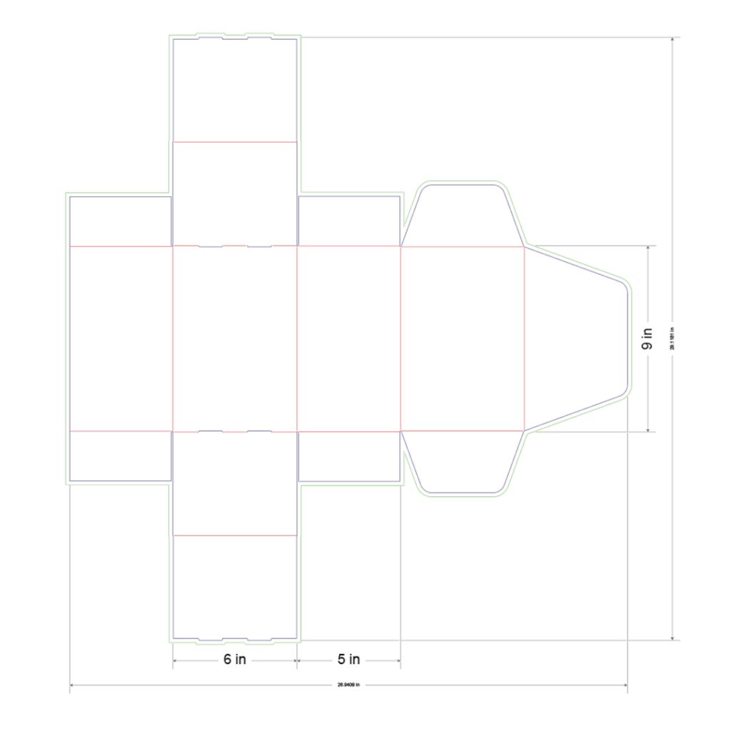9x6x5 in Mailer Box Template