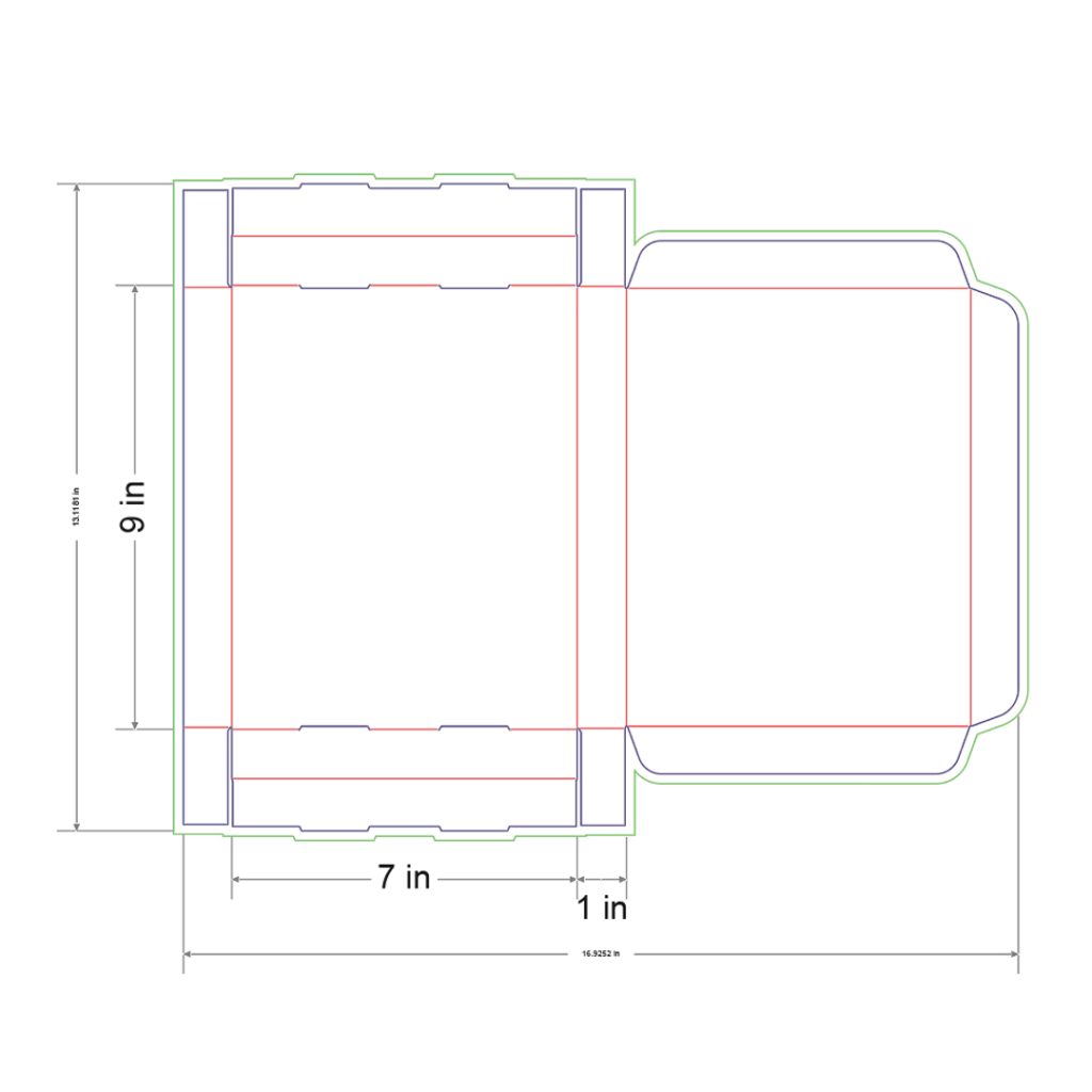 9x7x1 in Mailer Box Template