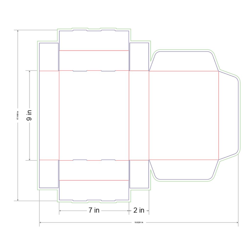 9x7x2 in Mailer Box Template