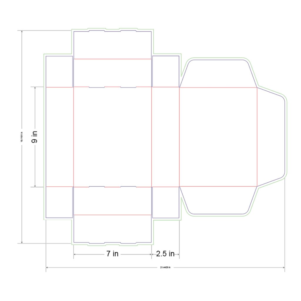 9x7x2.5 in Mailer Box Template