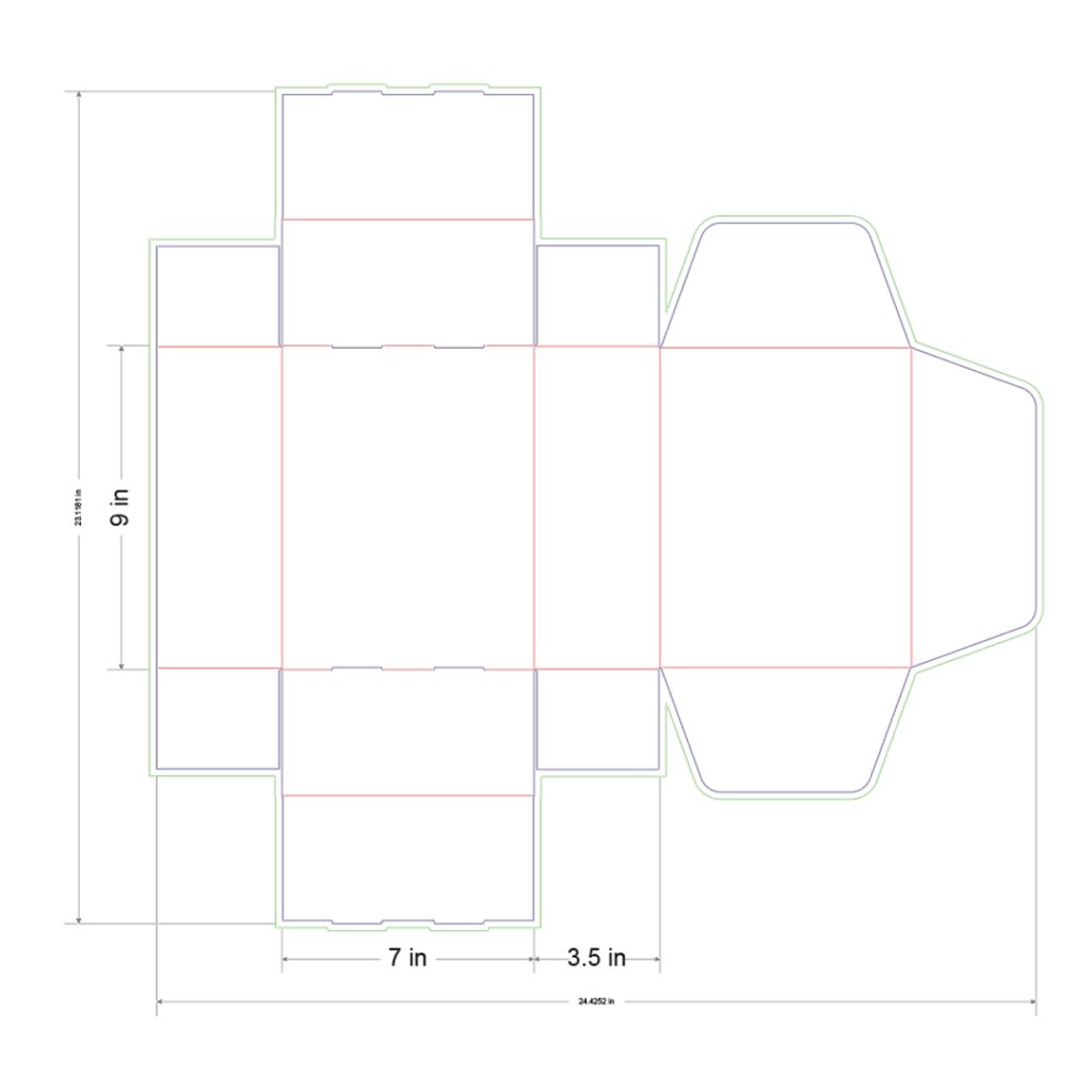 9x7x3.5 in Mailer Box Template