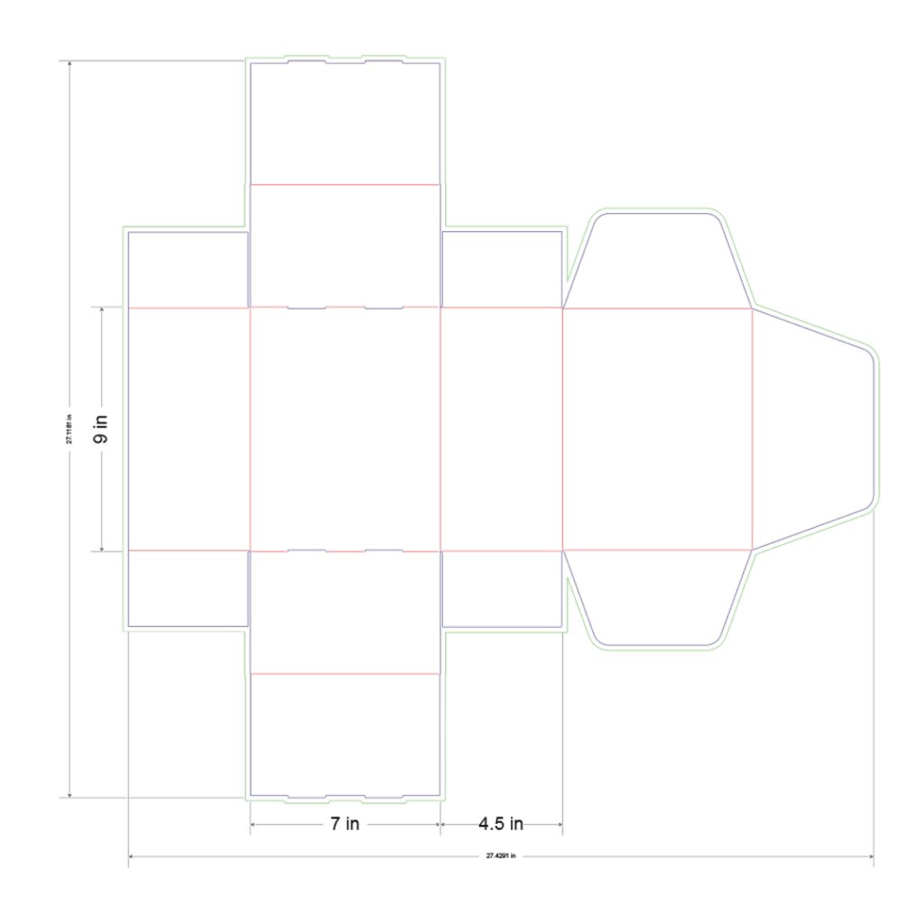 9x7x4.5 in Mailer Box Template