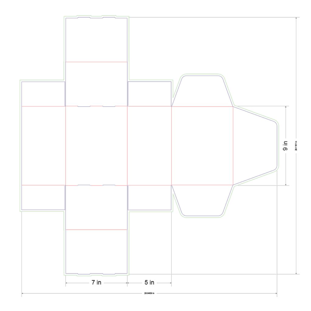 9x7x5 in Mailer Box Template