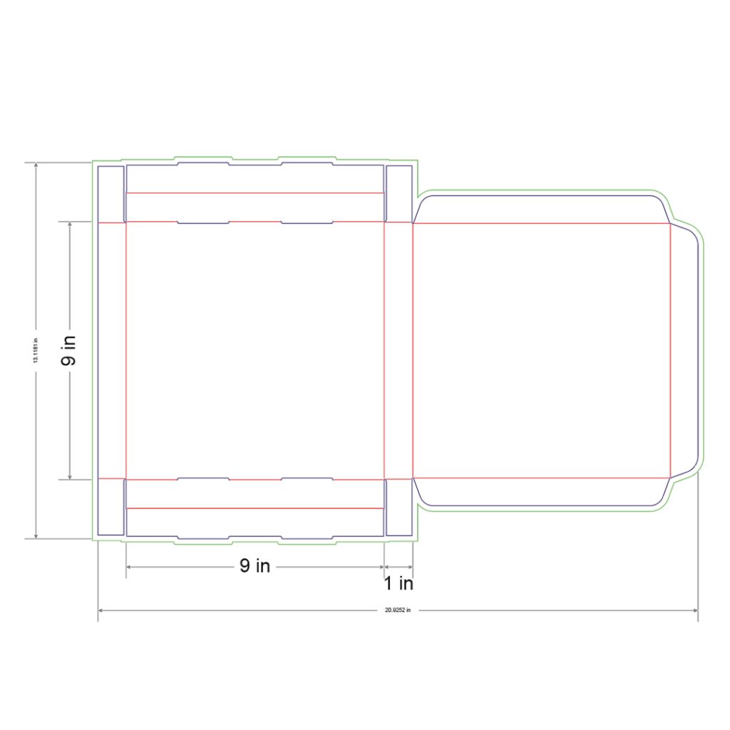 9x9x1 in Mailer Box Template