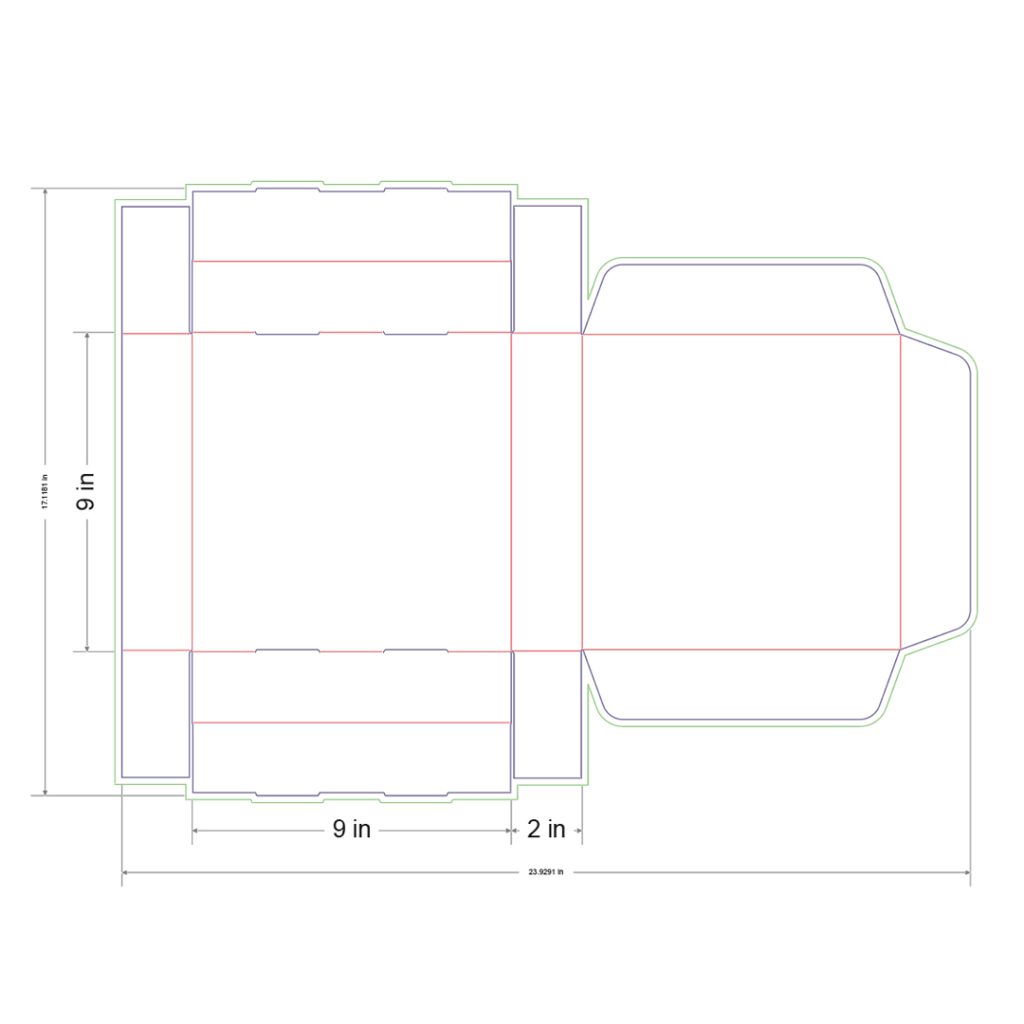 9x9x2 in Mailer Box Template