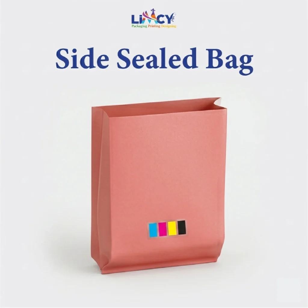 Side Sealed Packaging Bag for Lightweight Product and Food Packaging.
