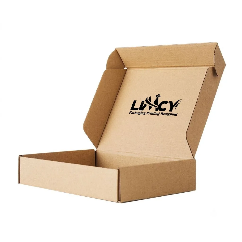 Eco-friendly kraft mailer used for sustainable clothing packaging and apparel shipping.