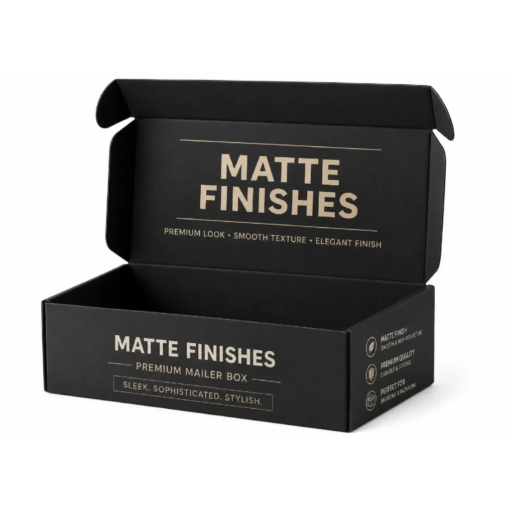 Matte finish apparel box with a premium and elegant appearance.