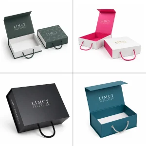 Non-Folding Book Style Rigid Boxes with Handle