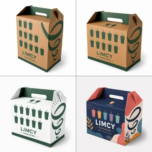 Custom Corrugated Takeout Boxes with Handle