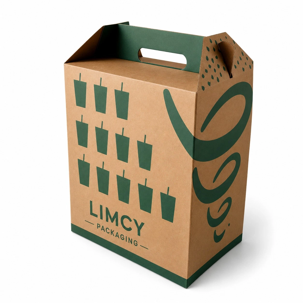 Custom Corrugated Takeout Boxes with Handle - Image 2