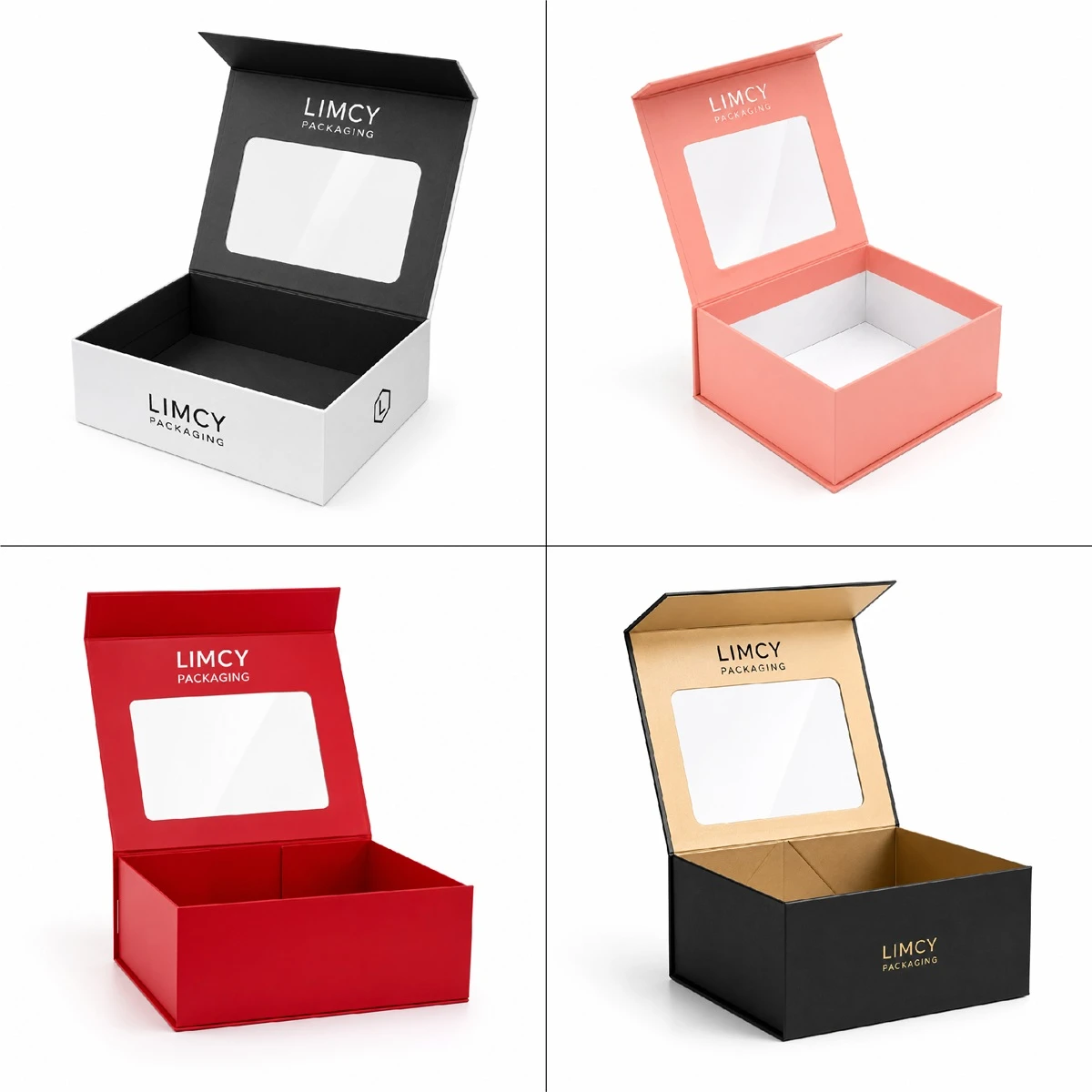 One Piece Non Folding Rigid Boxes with Window