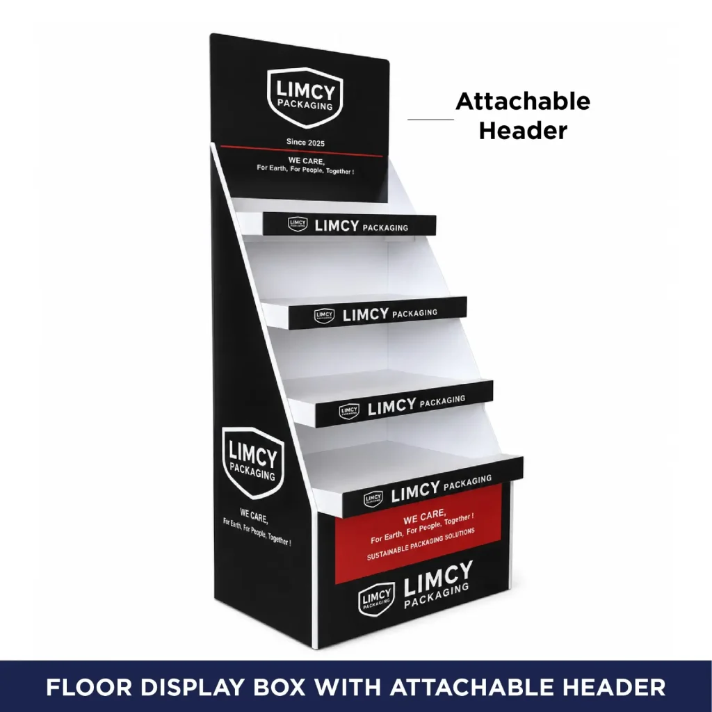 Display box with attachable header card for germ protection products