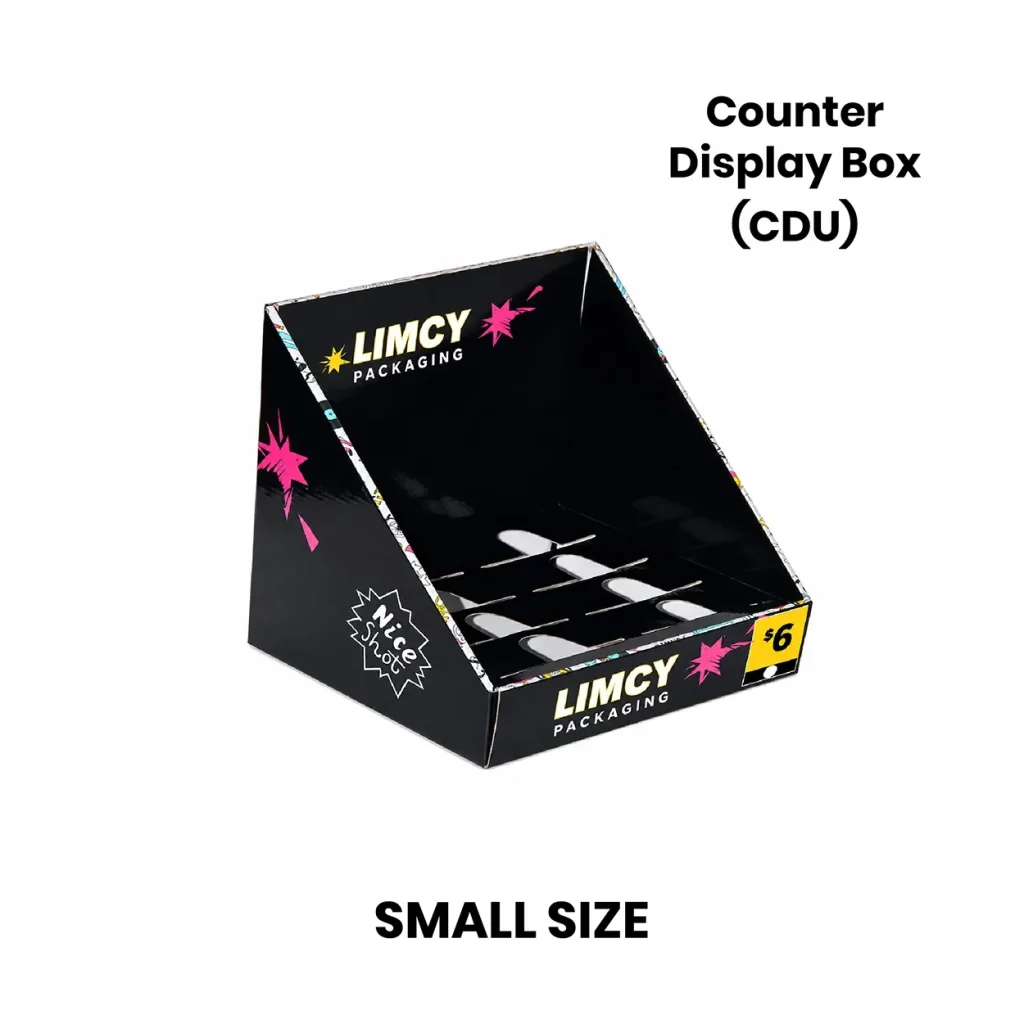 Small counter display unit for compact retail products