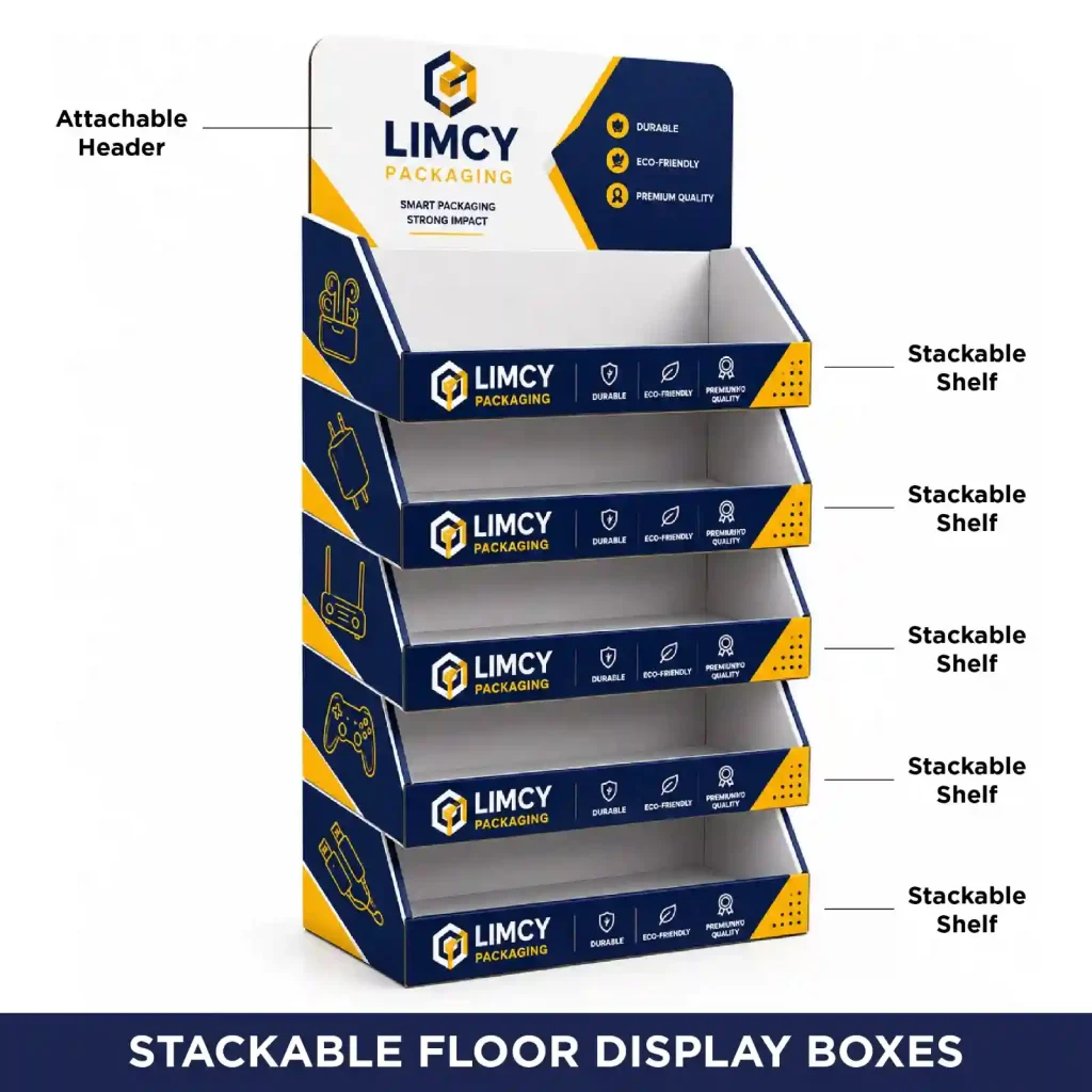 Stackable corrugated rack with multiple shelves